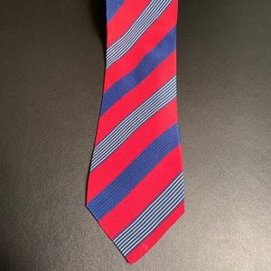 Yves Saint Laurent Silk Necktie - Red & Blue